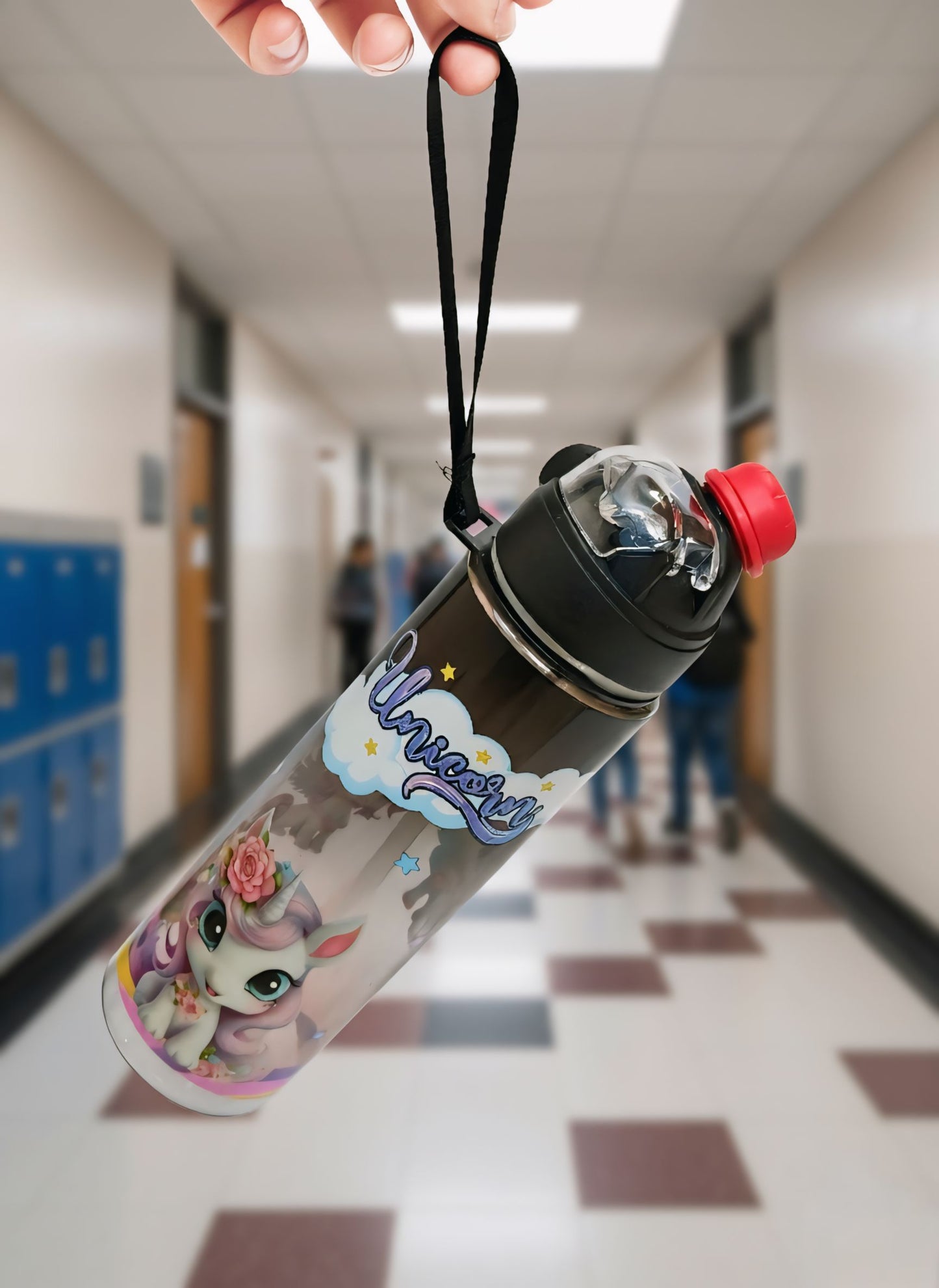 Unicorn Kids Water Bottle – 2-in-1 Straw & Pour Design | Leakproof, BPA-Free School Bottle for Girls