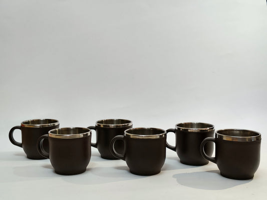 Apex MR. Tea Cup Set – 6 Pcs Stainless Steel Inner Cups (100ml) | Durable, Elegant & Ideal for Tea or Coffee