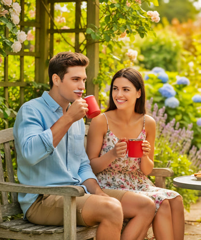 Super Mom Milk Mug Set – 2 Pcs Stainless Steel Inner Mugs (300ml) | Elegant Red Color, Durable & Hygienic Design