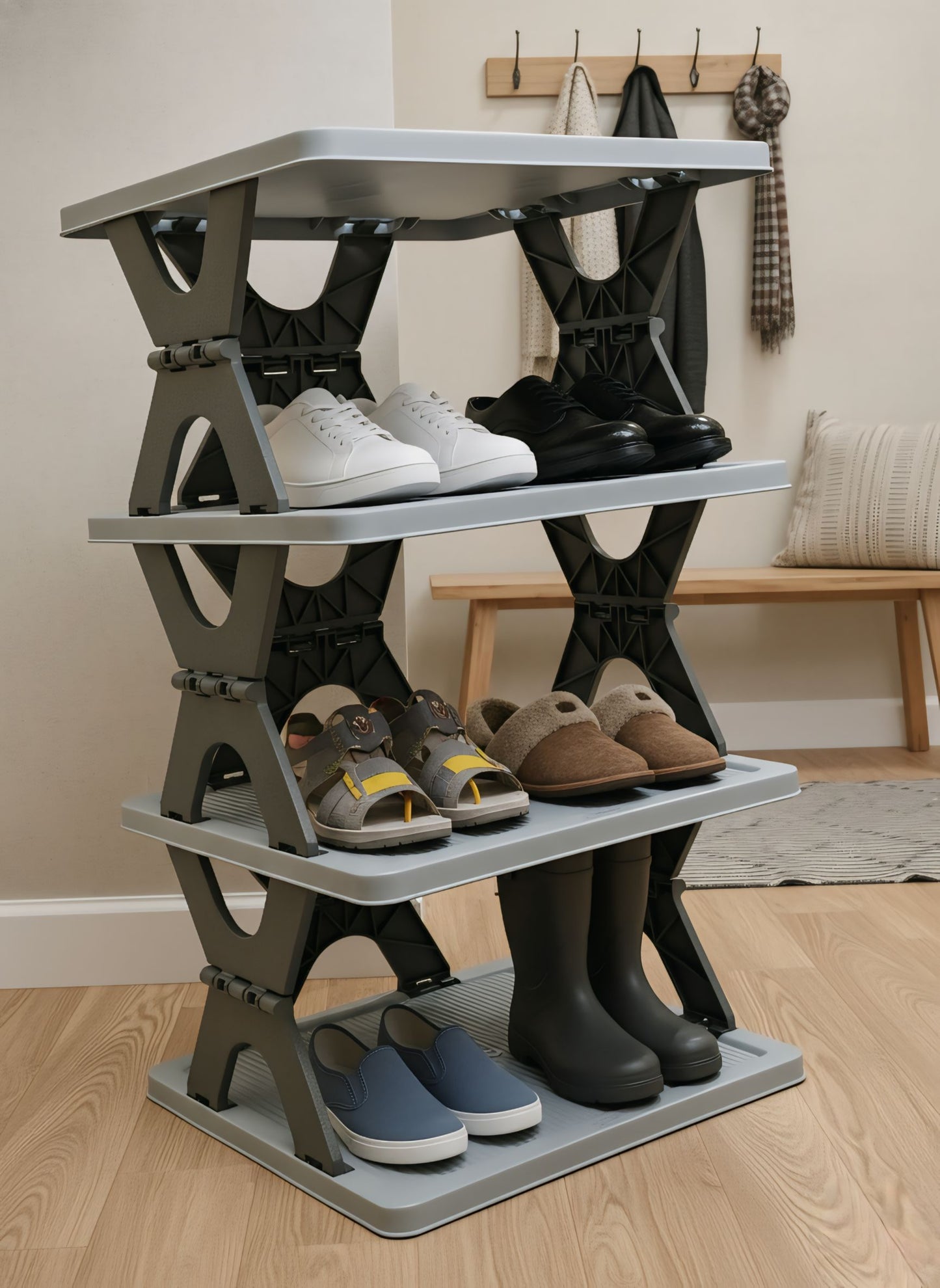 Apex 4-Layer Foldable Shoe & Storage Rack