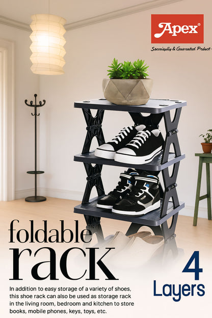 Apex 4-Layer Foldable Shoe & Storage Rack