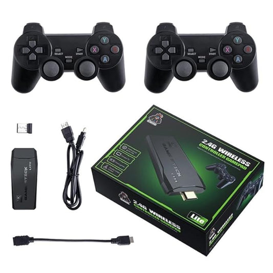 4K Ultra HD Wireless Game Stick Lite | 2.4G Dual Gamepad Console | Plug & Play TV Retro Gaming Device (Built-in 20,000+ Classic Games)