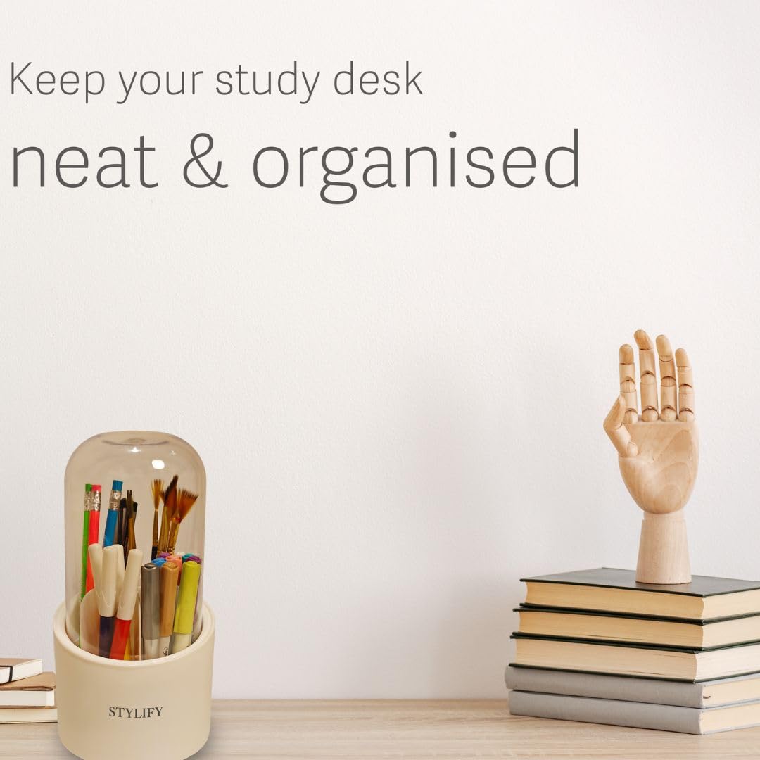 360° Rotating Versatile Stationery Organizer Box – Ideal for Study & Office Table