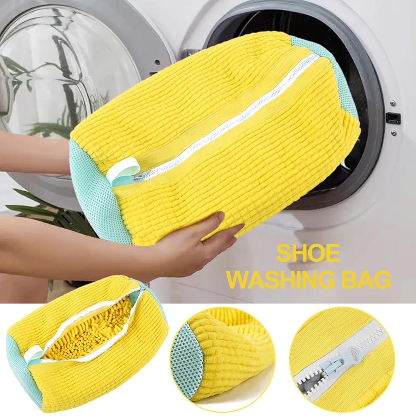Lazy Shoe Washing Bag – Automatic Shoe Cleaner Pouch for Washing Machine (Reusable & Durable Mesh Bag)