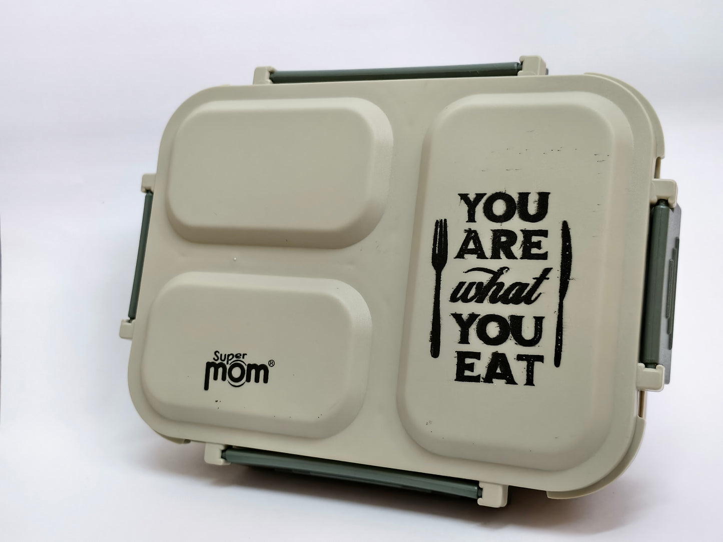 Super Mom 3-Partition Stainless Steel Leak-Proof Lunch Box (304 Grade, Double Wall Insulated, 1200ml)