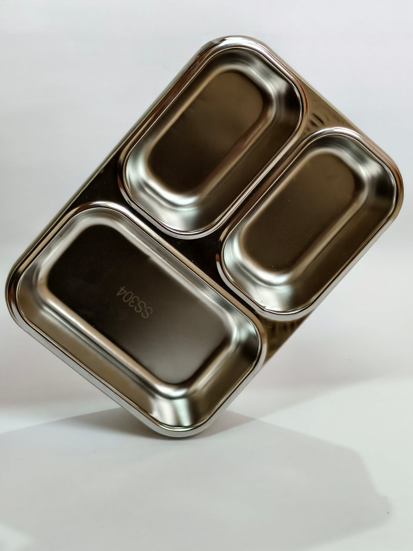 Super Mom 3-Partition Stainless Steel Leak-Proof Lunch Box (304 Grade, Double Wall Insulated, 1200ml)