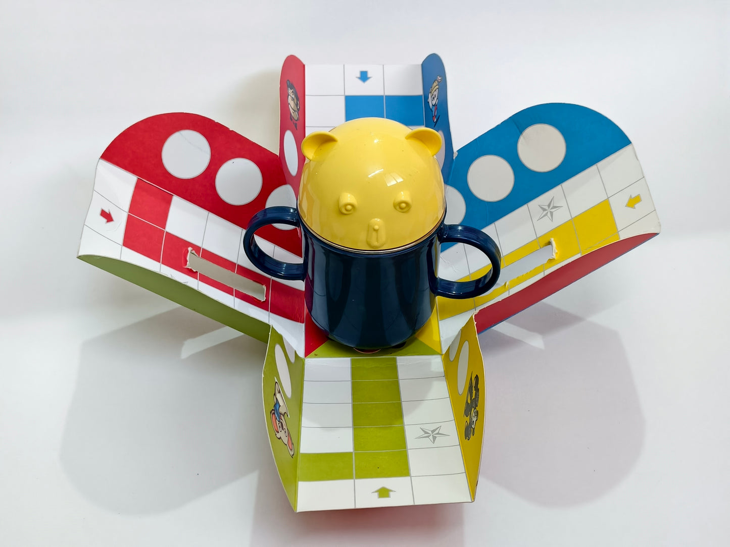 Kids Ludo Cup – 2-in-1 Cute Animal Mug with Built-In Ludo Board Game | Fun & Unbreakable Design