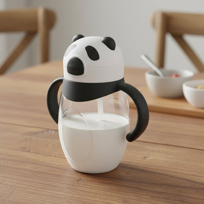 Jony Panda Sipper Mug – Cute Kids Mug with One-Press Lid | Unbreakable & Spill-Proof Design (425ml)
