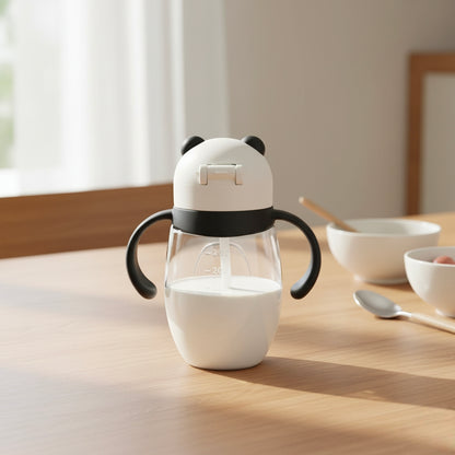 Jony Panda Sipper Mug – Cute Kids Mug with One-Press Lid | Unbreakable & Spill-Proof Design (425ml)