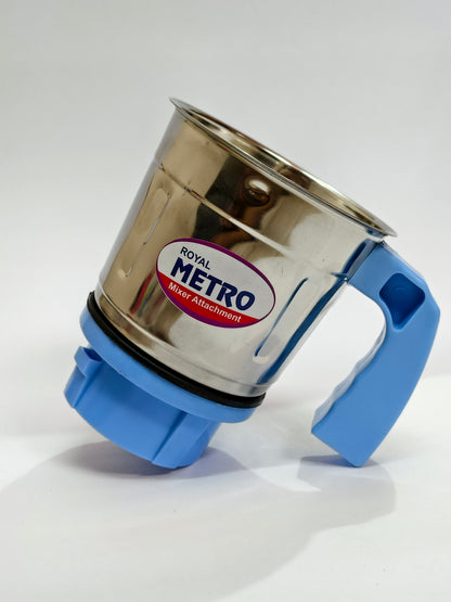 Royal Metro Mixer Jar Attachment – Durable Stainless Steel with Handle & Lid