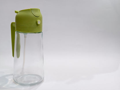 r Bott2-in-1 Spray & Pour Oil Dispensele | Refillable Glass Oil Bottle for Kitchen