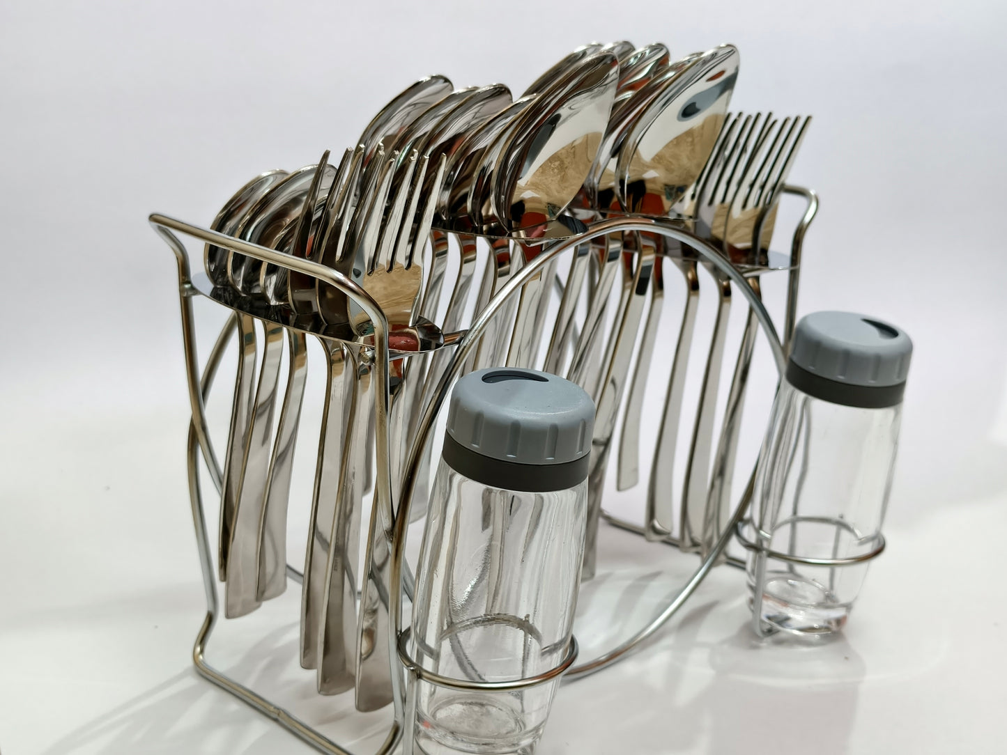 Stylish Dining Table Organizer | 27 Pcs Cutlery Set with Salt & Pepper Holders | Stylish Dining Table Organizer