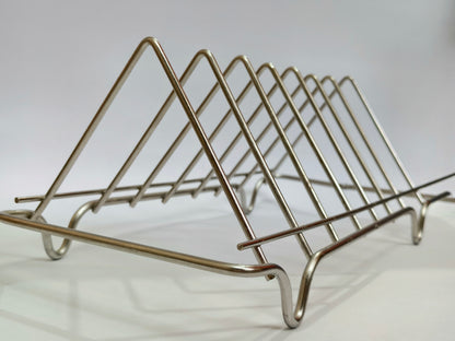 Stainless Steel Plate Organizer Rack – Durable Dining Table & Kitchen Dish Stand