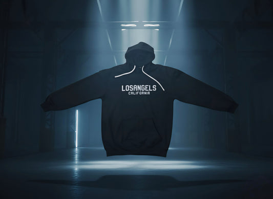 Los Angeles California Oversized Black Hoodie