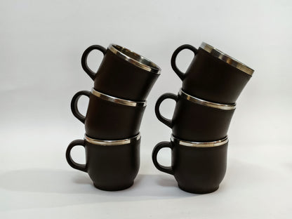 Apex MR. Tea Cup Set – 6 Pcs Stainless Steel Inner Cups (100ml) | Durable, Elegant & Ideal for Tea or Coffee