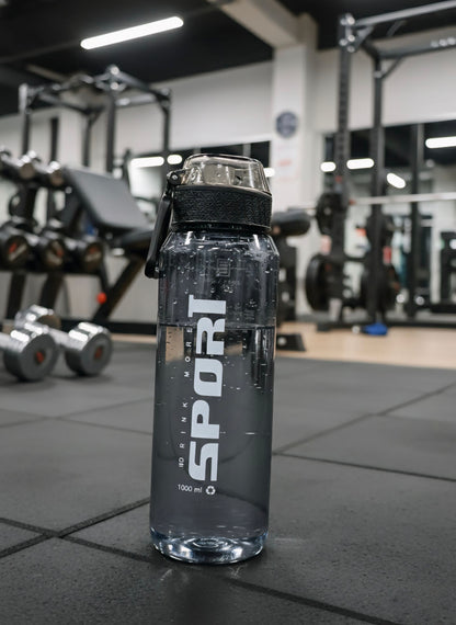 Premium 1000ml Sports Water Bottle for Gym & Outdoor Use | Leak-Proof BPA Free Bottle with Motivational Time Marker