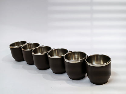 Apex MR. Tea Cup Set – 6 Pcs Stainless Steel Inner Cups (100ml) | Durable, Elegant & Ideal for Tea or Coffee