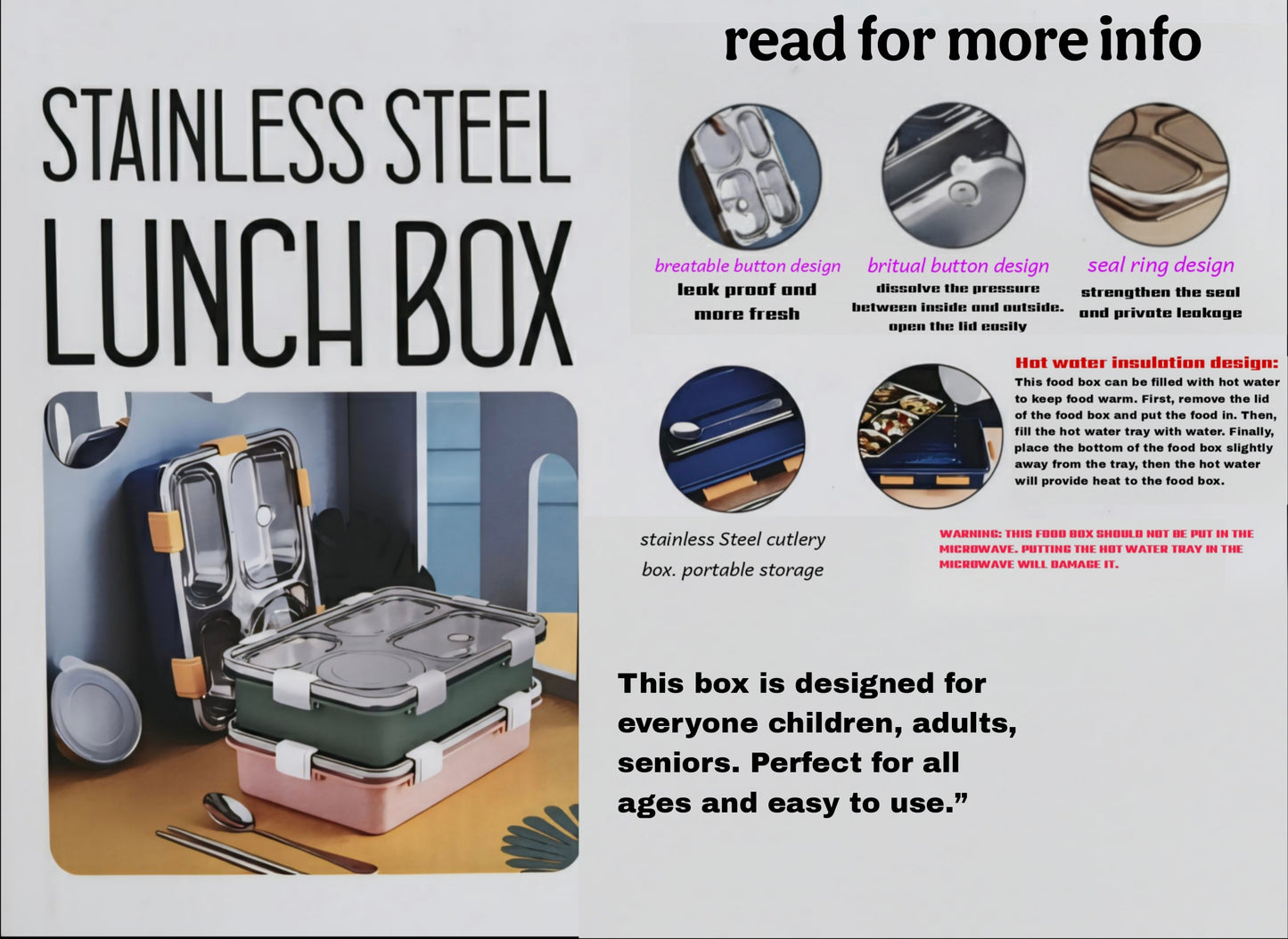 Stainless steel lunch box