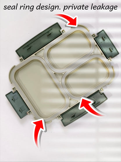 Super Mom 3-Partition Stainless Steel Leak-Proof Lunch Box (304 Grade, Double Wall Insulated, 1200ml)