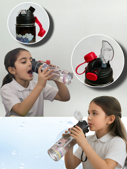 Unicorn Kids Water Bottle – 2-in-1 Straw & Pour Design | Leakproof, BPA-Free School Bottle for Girls