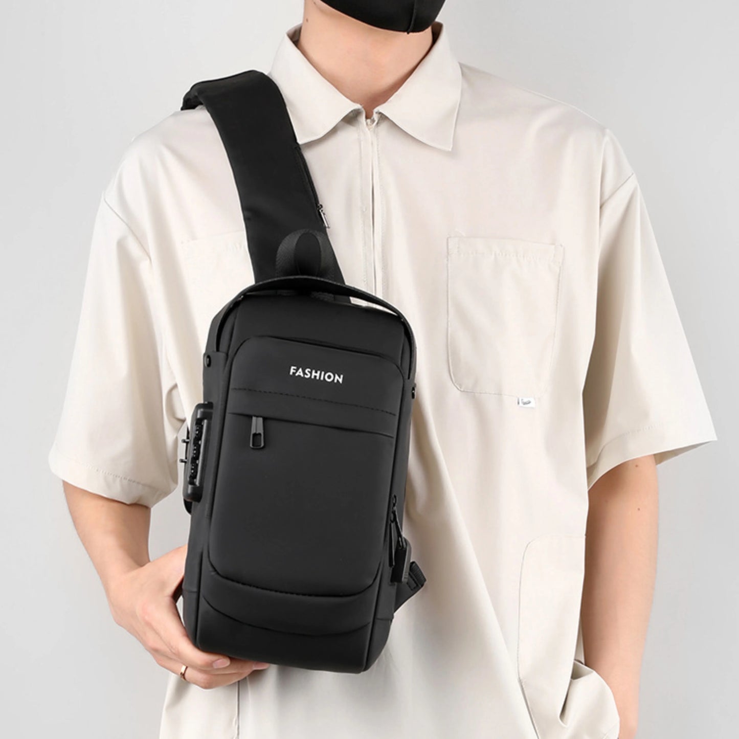 Anti-Theft Crossbody Sling Bag with USB Charging Port | Waterproof Casual Shoulder Backpack for Travel, Work & Daily Use