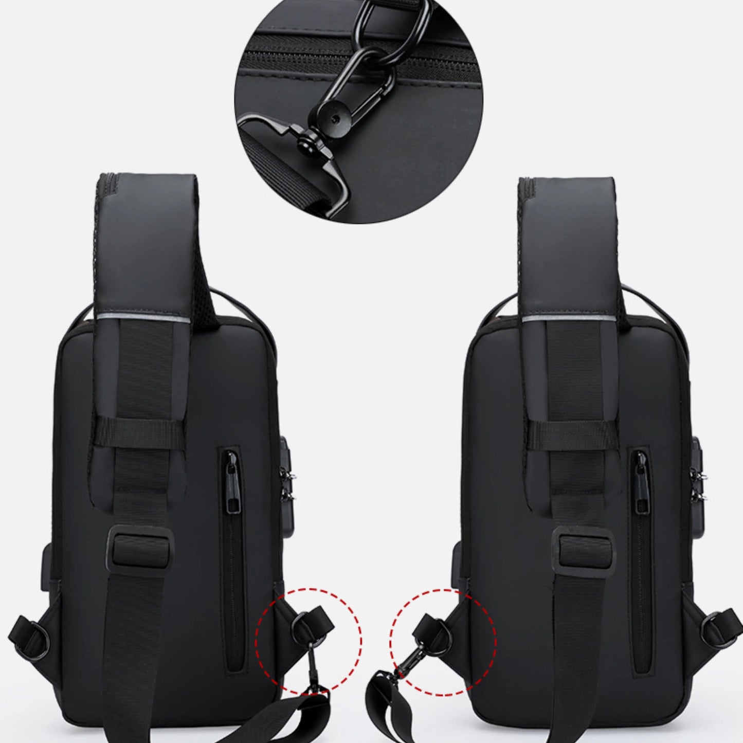 Anti-Theft Crossbody Sling Bag with USB Charging Port | Waterproof Casual Shoulder Backpack for Travel, Work & Daily Use